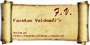 Fazekas Valdemár névjegykártya